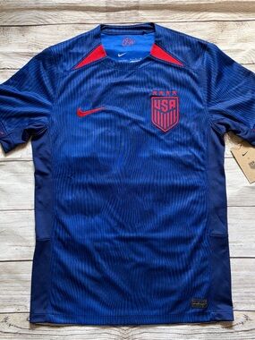 Nike x USA Dri-Fit Stadium Futbol Soccer Jersey Short Sleeve NWT Mens Small Blue
